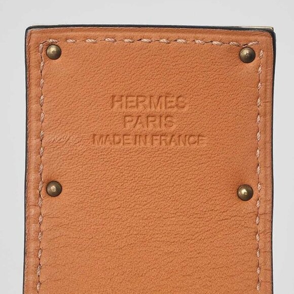 Hermes Black Box Leather Gold Plated Kelly Dog Bracelet - Picture 6 of 7